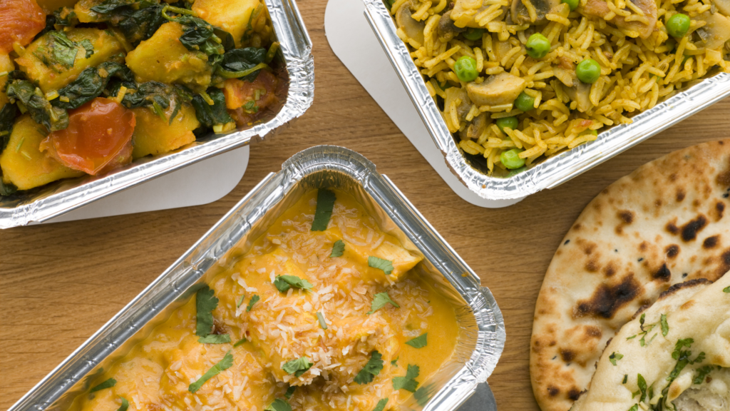 Indian takeaway dishes